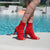 Eva Red Open Toe Lace Up Sock Bootie Dance Shoes