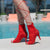 Eva Red Open Toe Lace Up Sock Bootie Dance Shoes