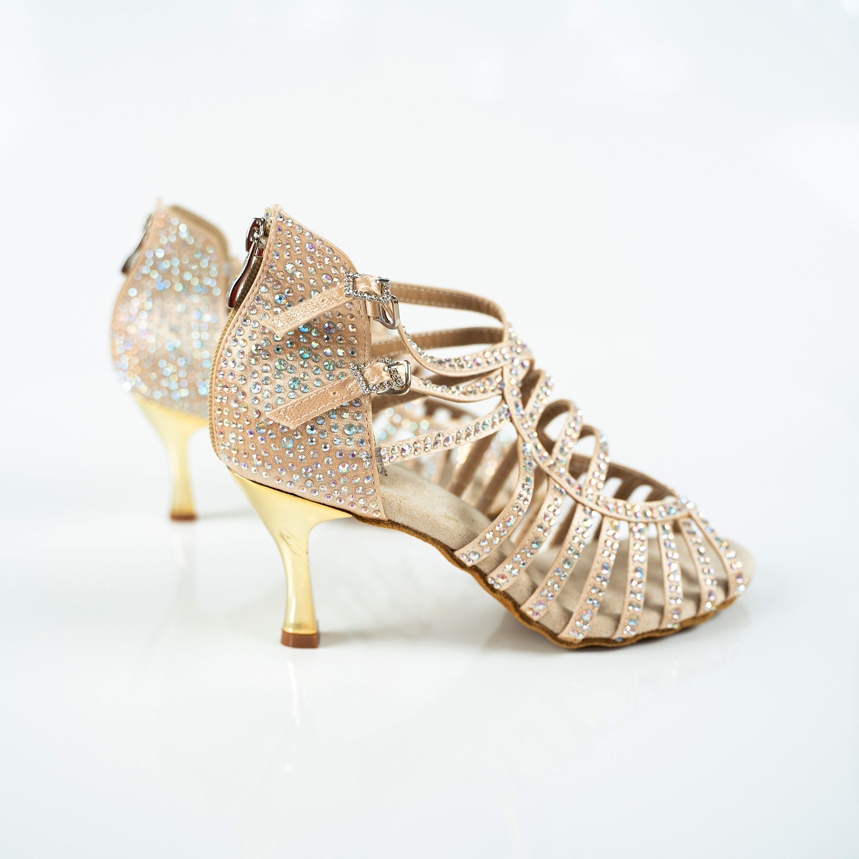 slim fit dress slacks 1960s Glam Gold Pumps - Size 6 Shoes - 60s Low Heels main image 1