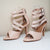 Diva Open Toe Stiletto Sandals Dance Shoes (Beige)