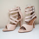Diva Open Toe Stiletto Sandals Dance Shoes (Beige)