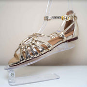 Grace Dance Sandals - Women's Gold Flat Strappy Sandals