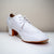 LaLa Land White Cuban Heel Dance Shoes with Suede Sole