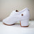 LaLa Land White Cuban Heel Dance Shoes with Suede Sole