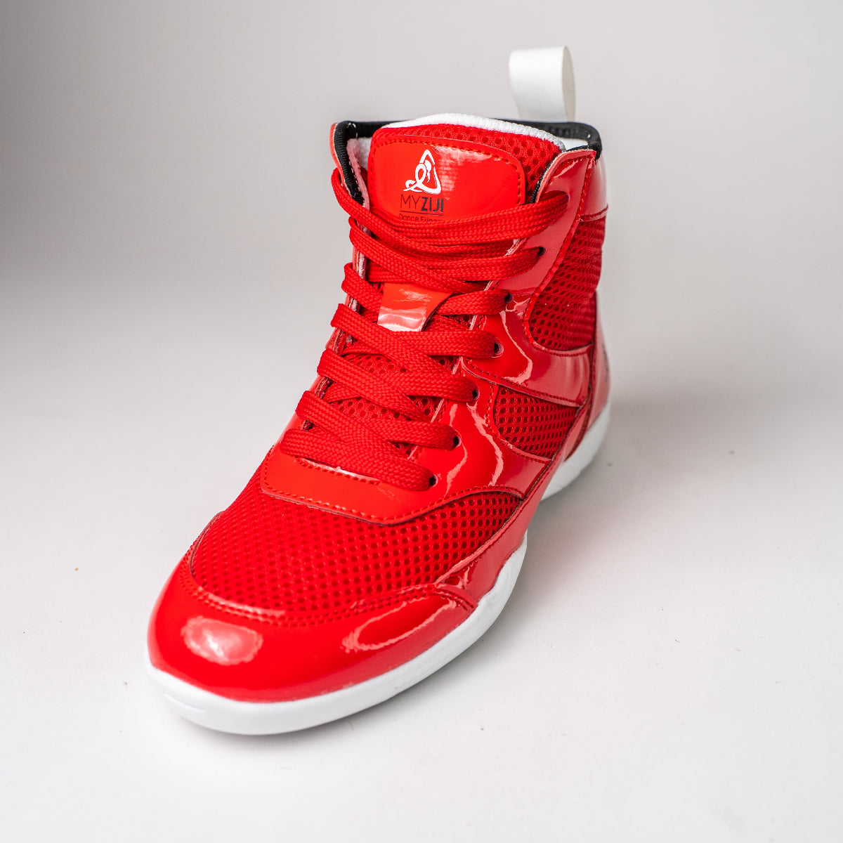 Vigor X Red Glossy High-Top Unisex Dance Sneakers - MYZIJI