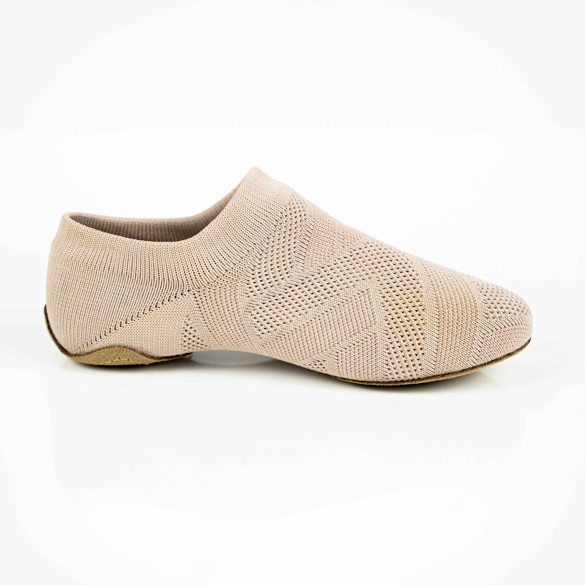 Bella Suede Sole Dance Flat (Black and Beige)