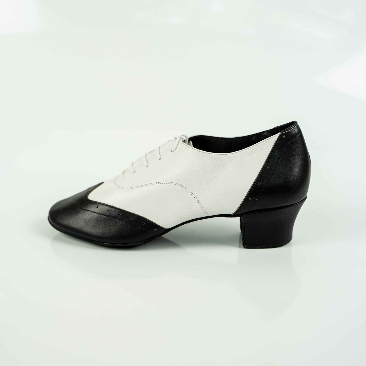 Polanski Cuban Heels B&W Mambo Shoes – Premium Nappa Leather Latin & Ballroom Dance Shoes