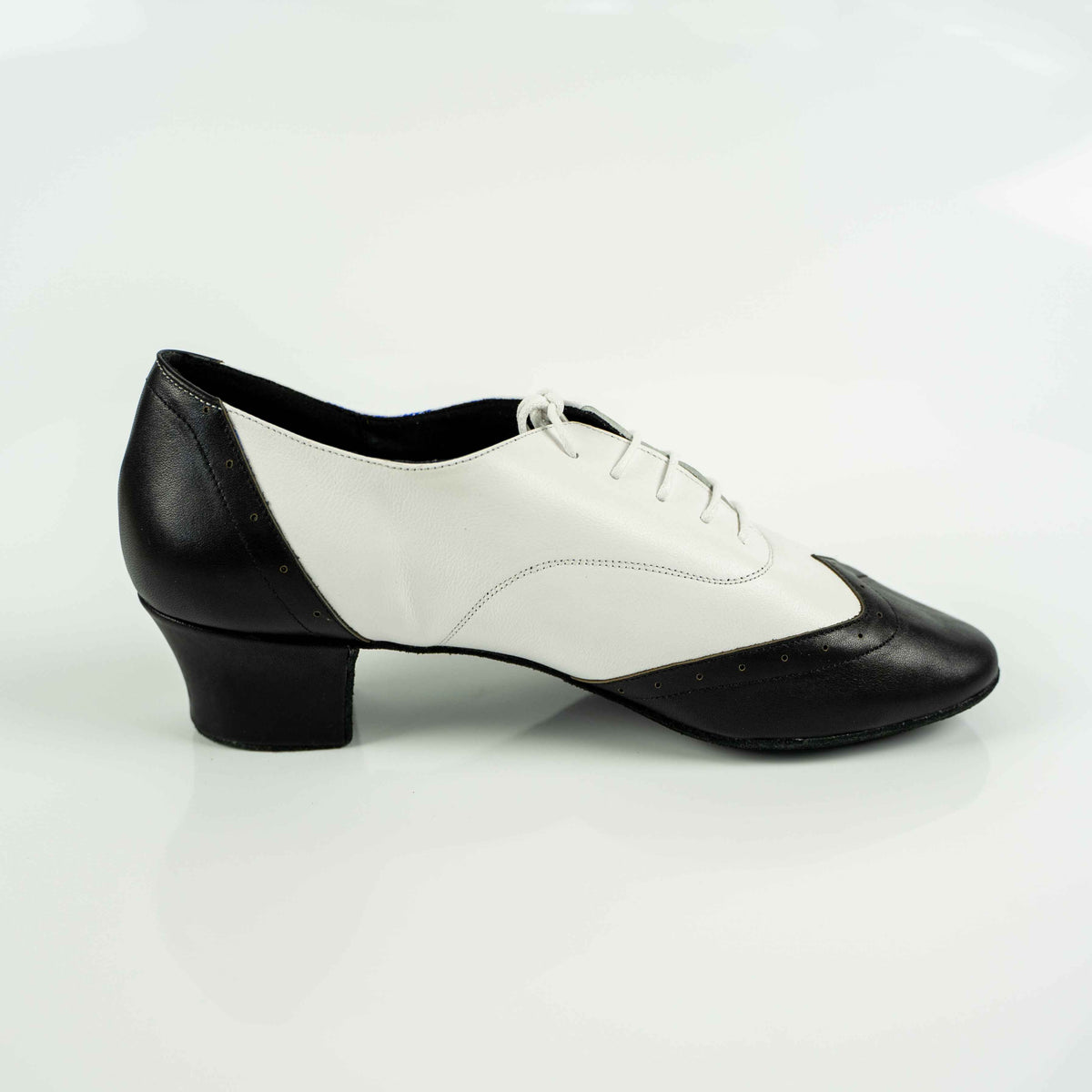 Polanski Cuban Heels B&W Mambo Shoes – Premium Nappa Leather Latin & Ballroom Dance Shoes