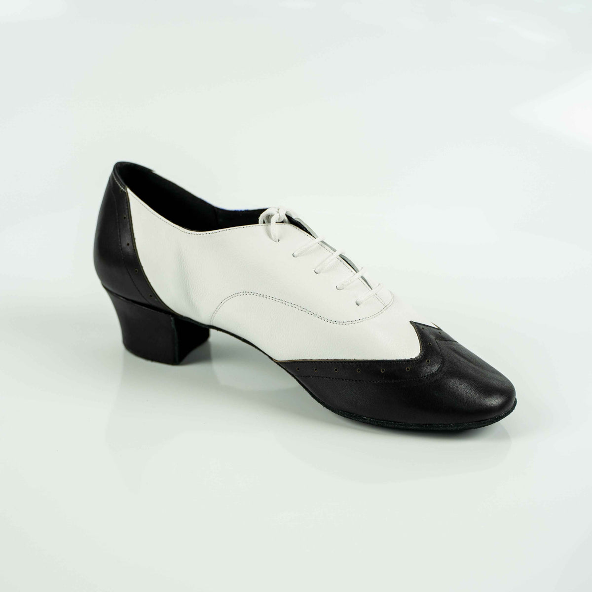 Polanski Cuban Heels B&W Mambo Shoes – Premium Nappa Leather Latin & Ballroom Dance Shoes
