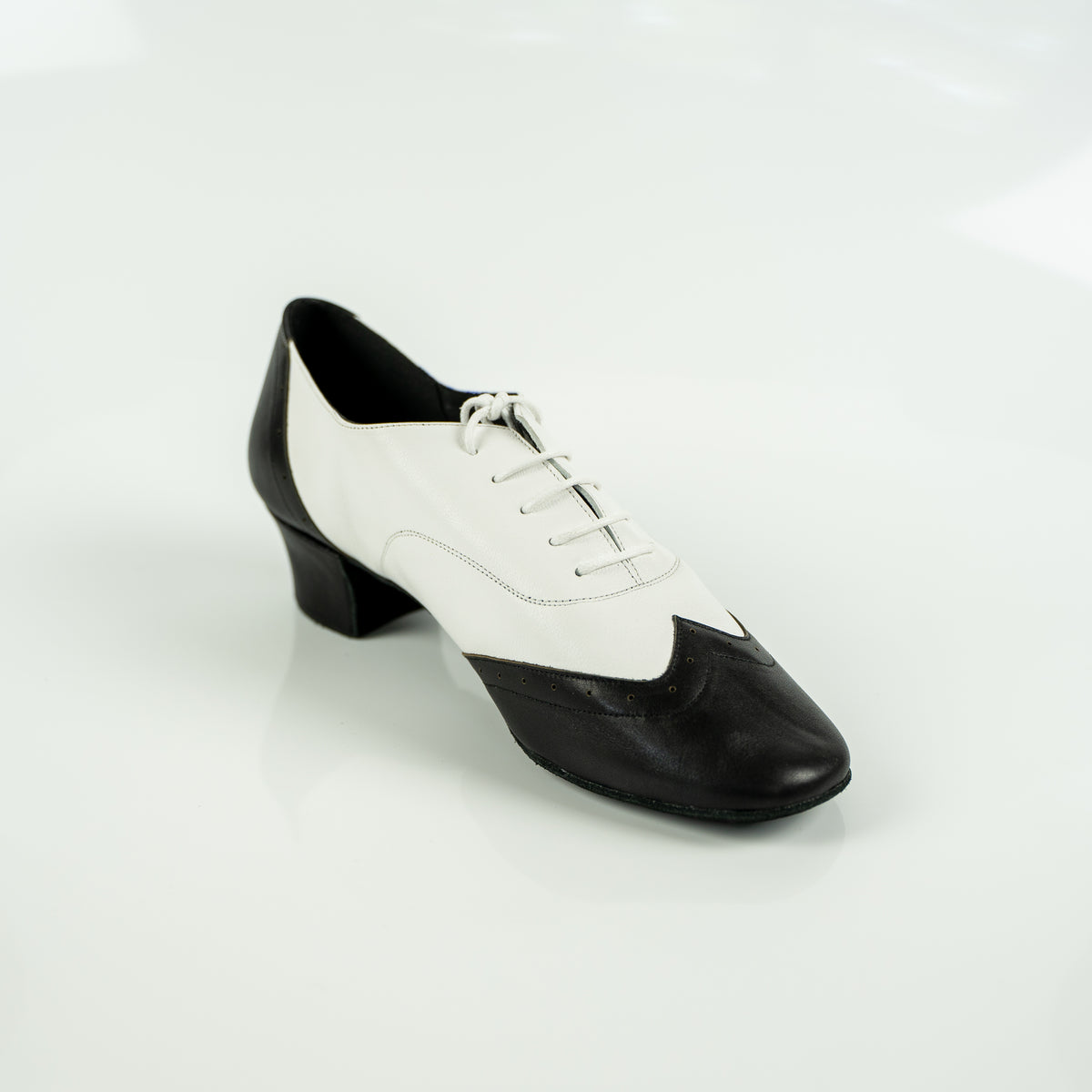 Polanski Cuban Heels B&W Mambo Shoes – Premium Nappa Leather Latin & Ballroom Dance Shoes - MYZIJI
