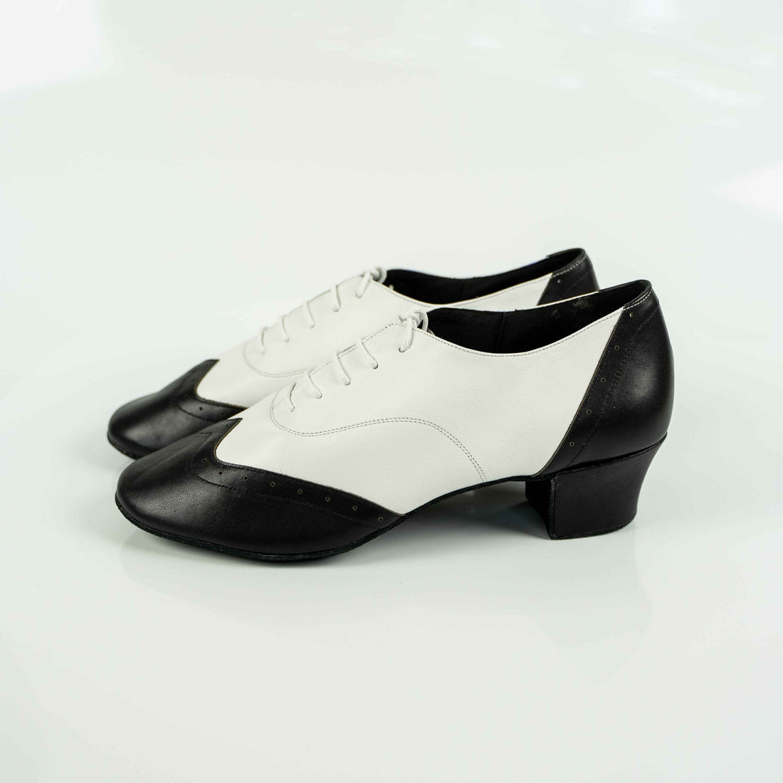 Polanski Cuban Heels B&W Mambo Shoes – Premium Nappa Leather Latin & Ballroom Dance Shoes