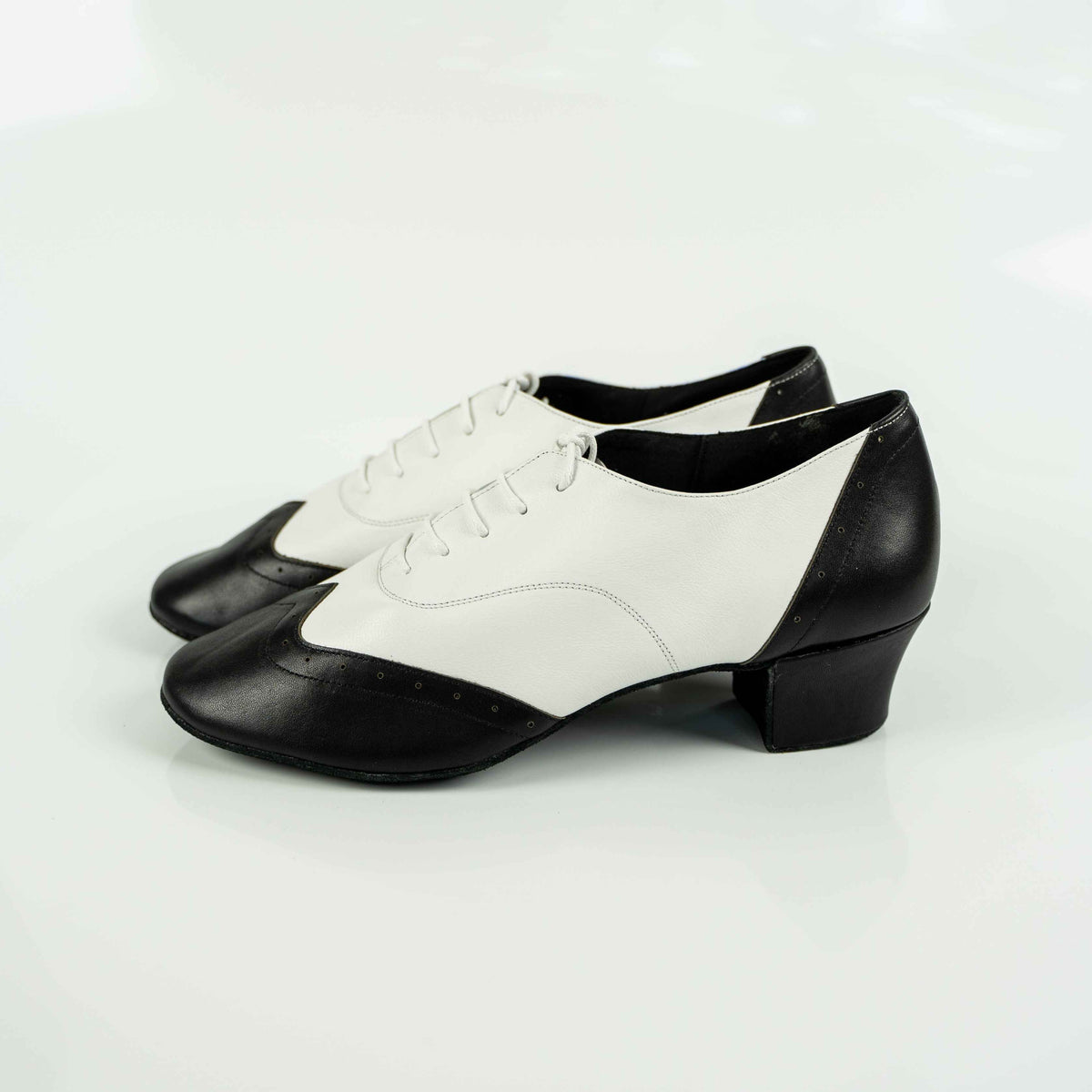 Polanski Cuban Heels B&W Mambo Shoes – Premium Nappa Leather Latin & Ballroom Dance Shoes