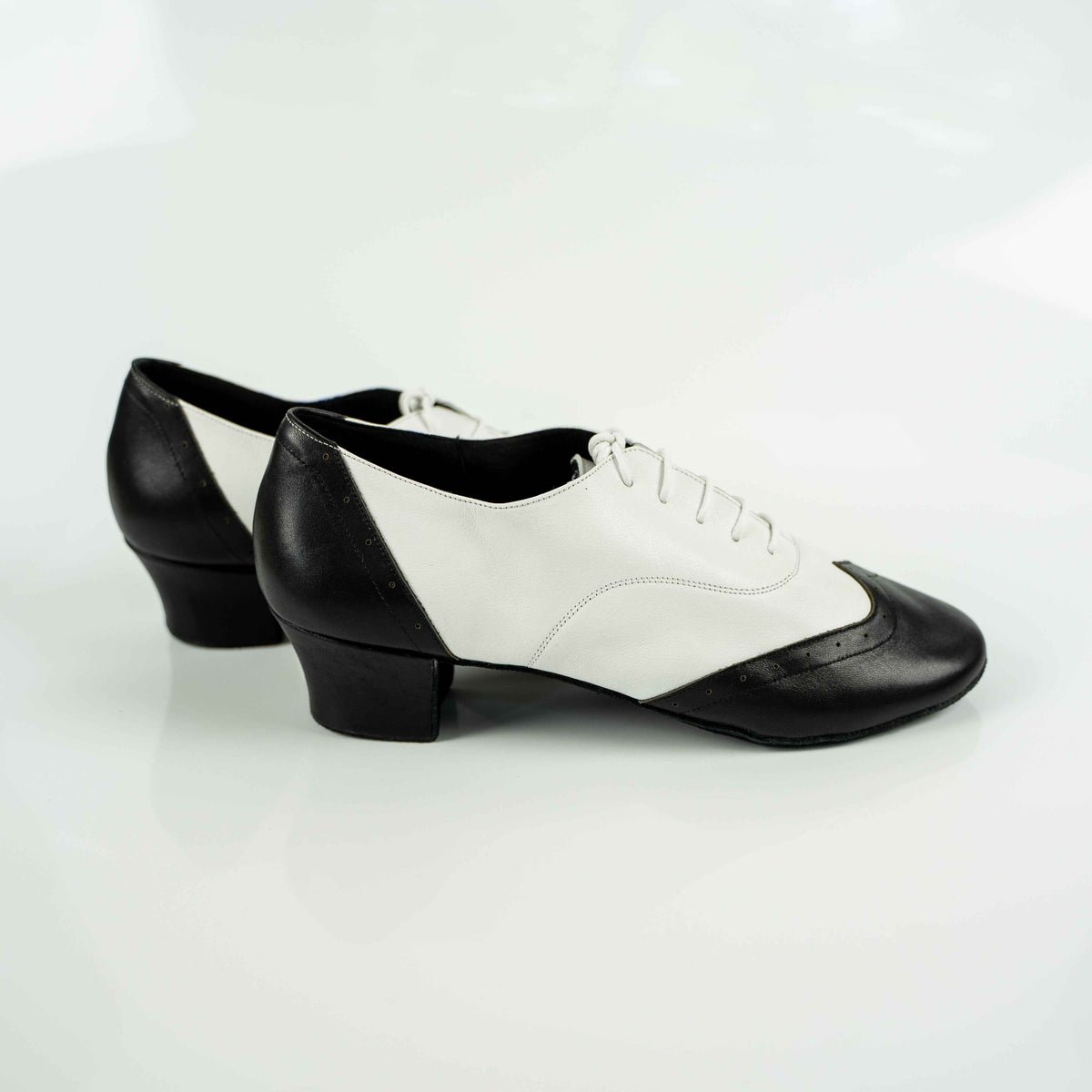 Polanski Cuban Heels B&W Mambo Shoes – Premium Nappa Leather Latin & Ballroom Dance Shoes