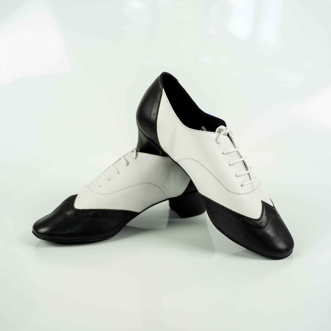 Polanski Cuban Heels B&W Mambo Shoes – Premium Nappa Leather Latin & Ballroom Dance Shoes