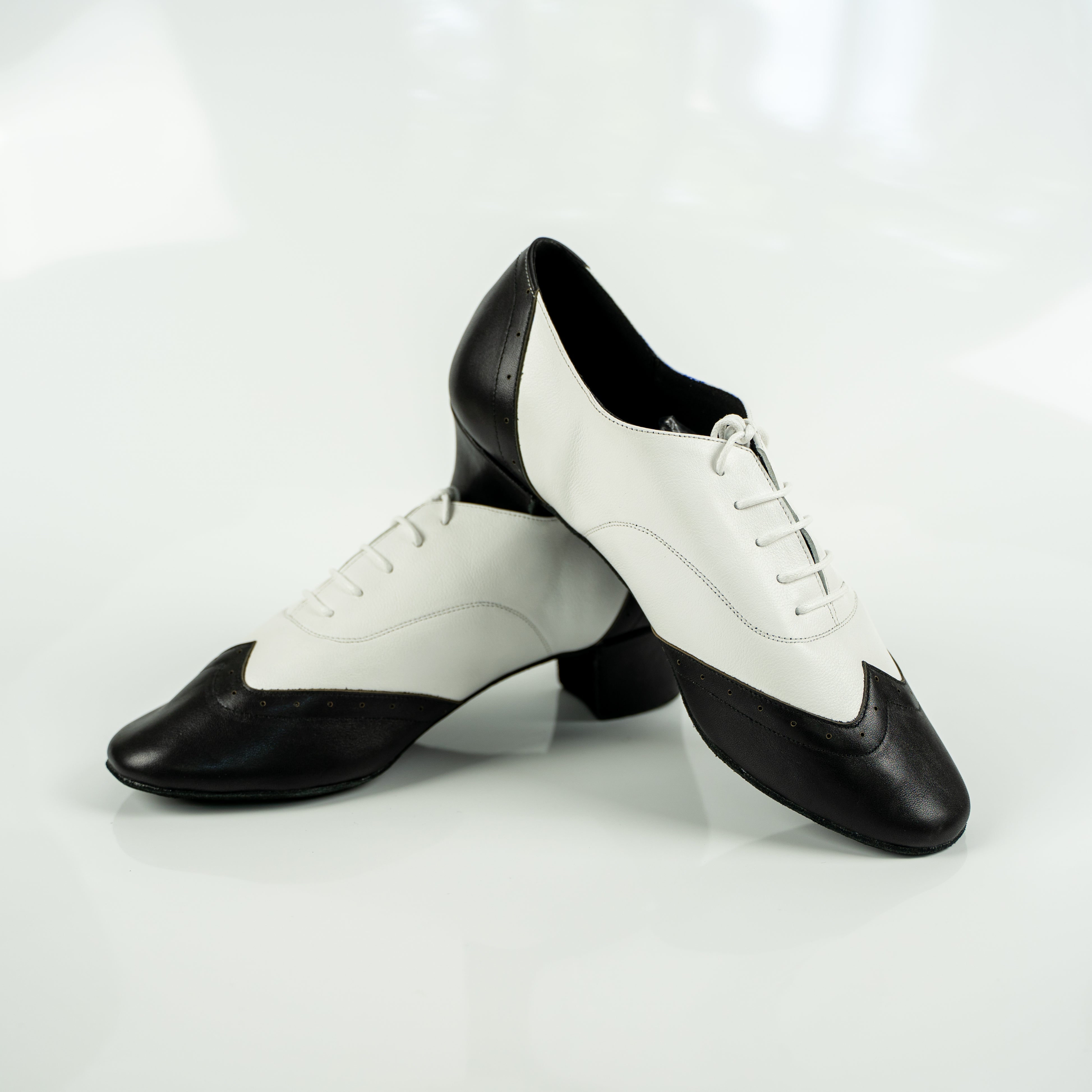 Polanski Cuban Heels B&W Mambo Shoes – Premium Nappa Leather Latin & B ...