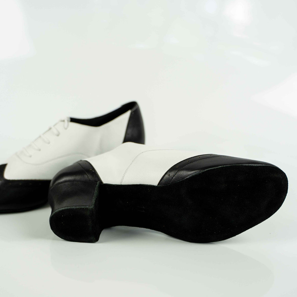 Polanski Cuban Heels B&W Mambo Shoes – Premium Nappa Leather Latin & Ballroom Dance Shoes