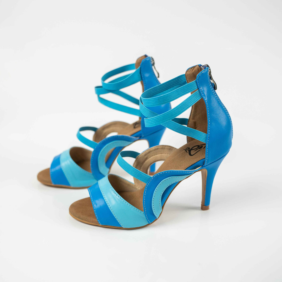 Azure Open Toe Stiletto Sandals Dance Shoes