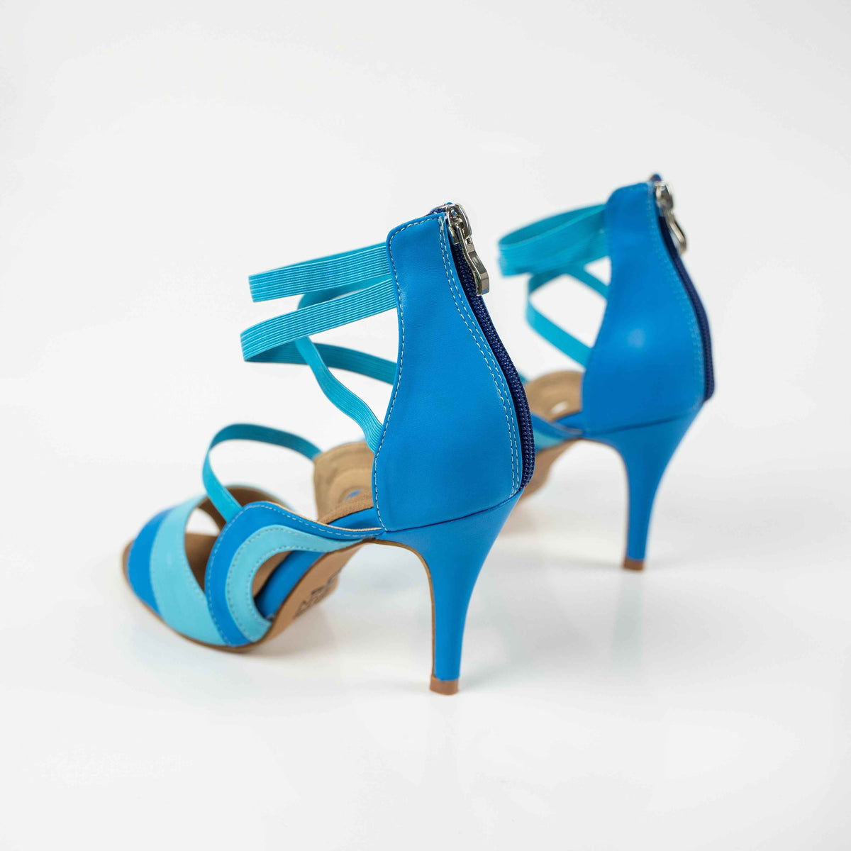 Azure Open Toe Stiletto Sandals Dance Shoes