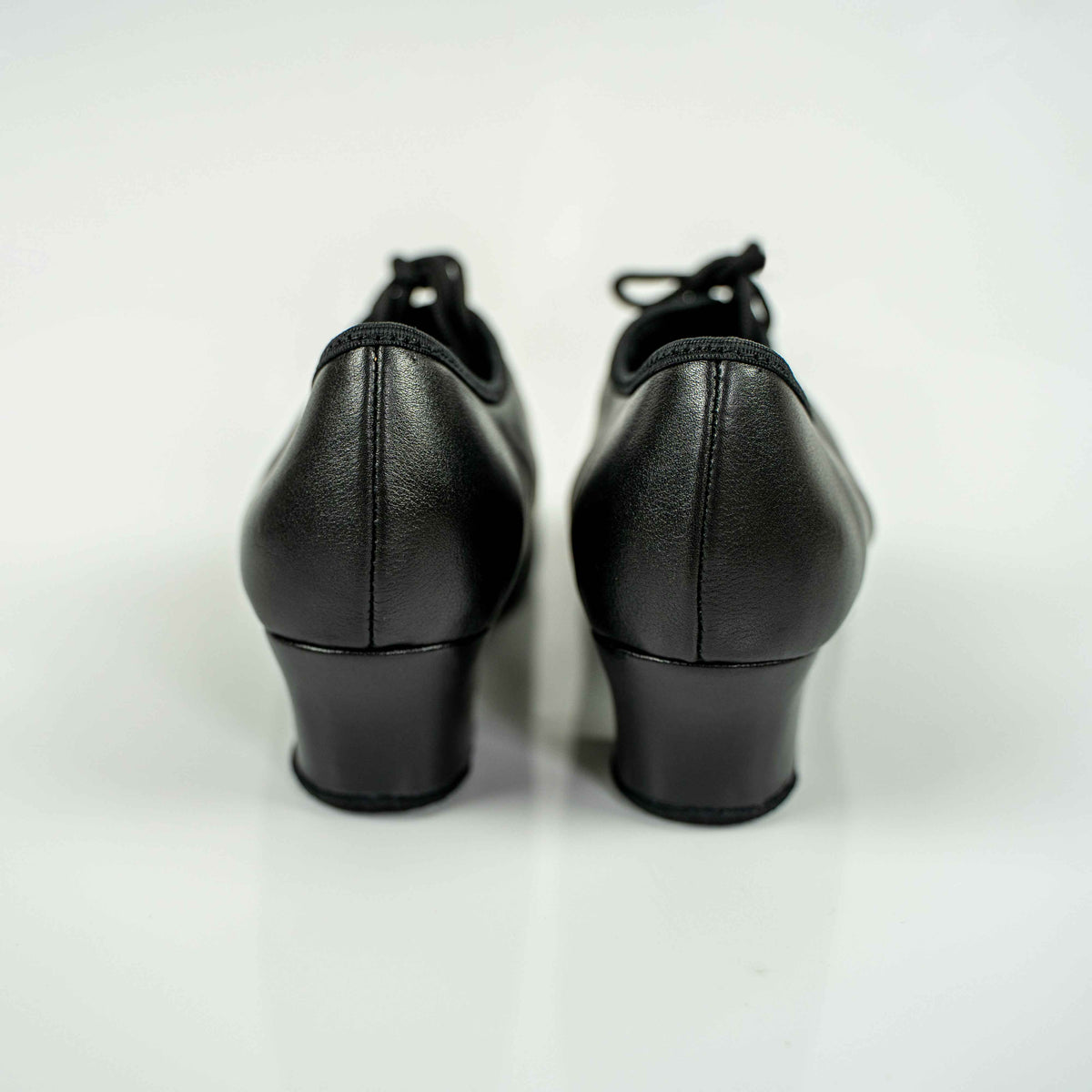 Nina Black Cuban Heel Leather Dance Practice Shoes with Suede Sole
