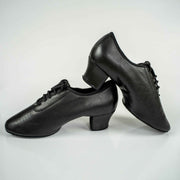 Nina Black Dance Shoes – Cuban Heel Leather Practice Shoes with Suede Sole