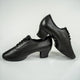 Nina Black Cuban Heel Leather Dance Practice Shoes with Suede Sole