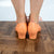 Nina Orange Cuban Heel Leather Dance Practice Shoes with Suede Sole