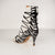 Eva Zebra Open Toe Lace Up Sock Bootie Dance Shoes (Limited Edition)