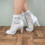 Aveline White Open Toe Laceup Bootie Dance Shoes