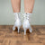 Aveline White Open Toe Laceup Bootie Dance Shoes