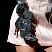 Reina Black Pointed-Toe Dance Boots