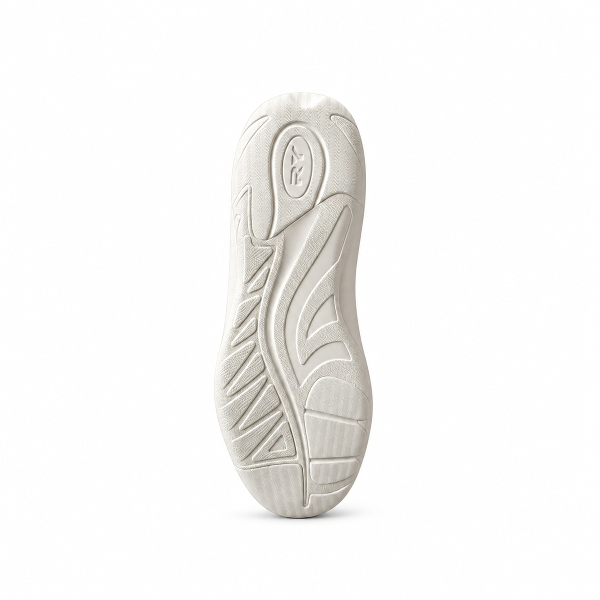 A single off-white athletic shoe sole shown from a top-down view against a clean white background.