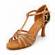 Leopard Luxe Salsa Dance Heels – Rose Gold Metallic