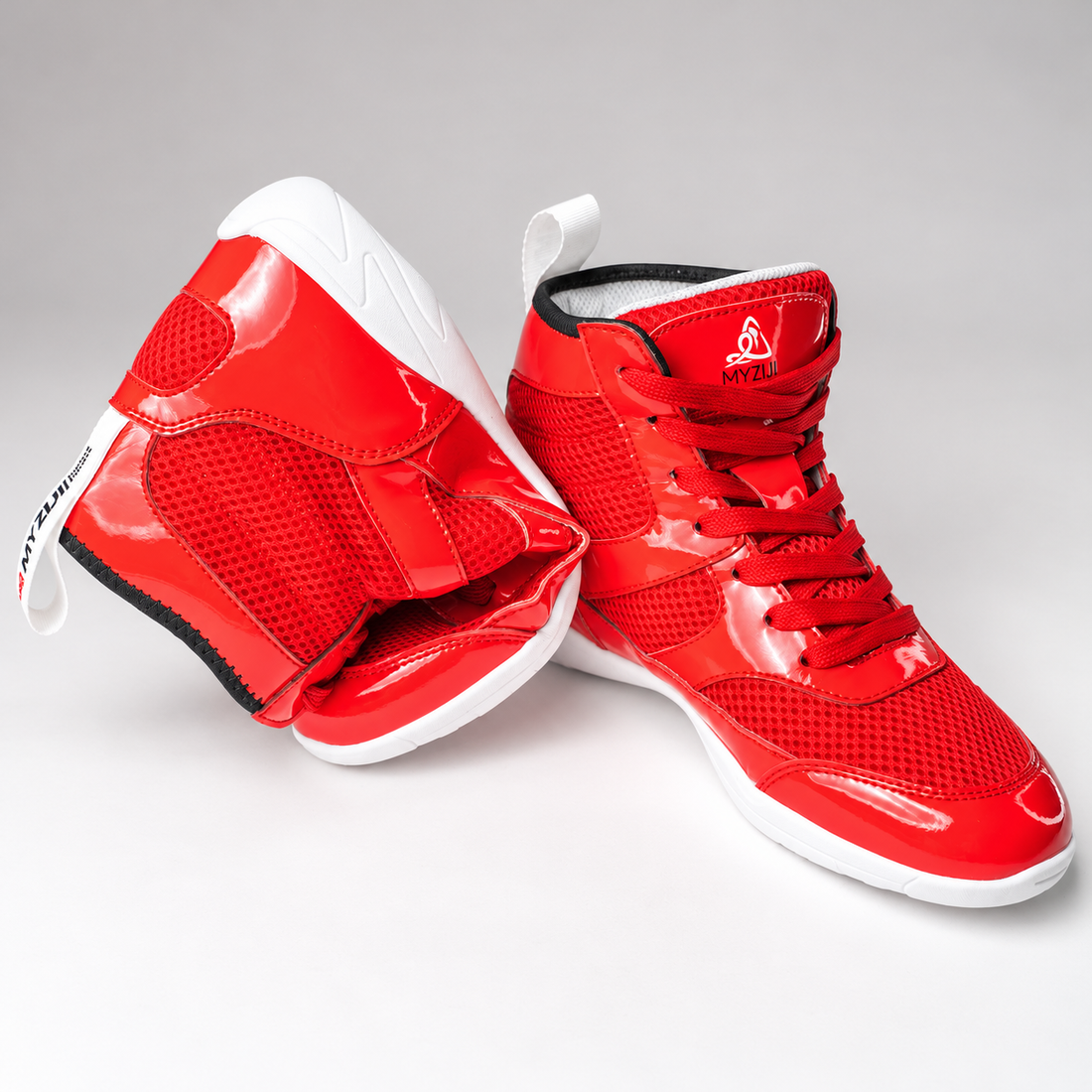 Vigor X Red Glossy High-Top Unisex Dance Sneakers