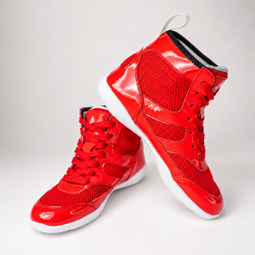Vigor X Red Glossy High-Top Unisex Dance Sneakers