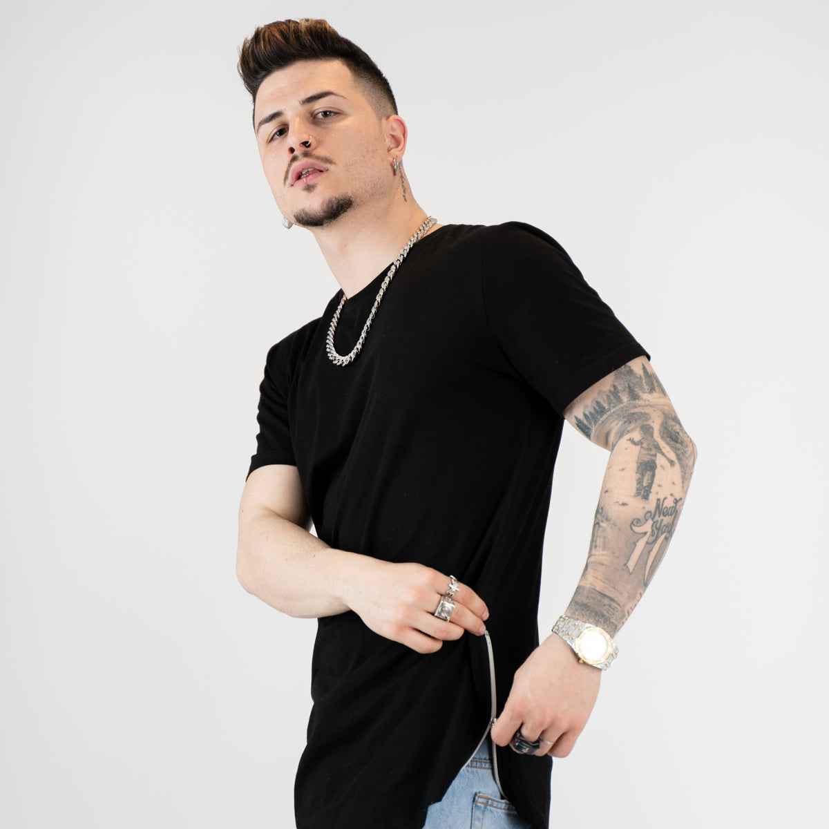 Short Sleeve T-shirt with Zips on Side For Men