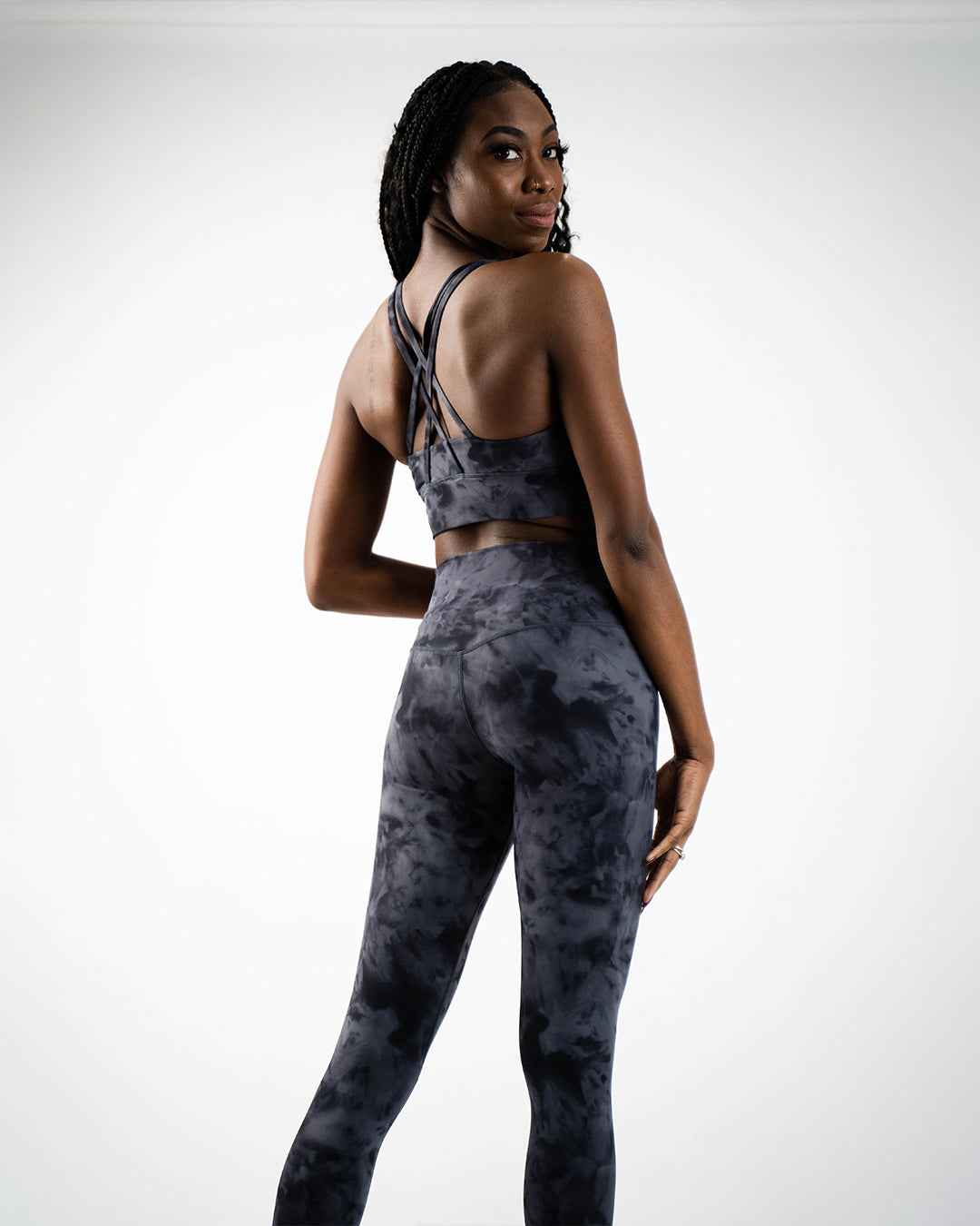 Tie Dye Fitness Set Sports Bra with High Waisted Pants