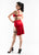 Vibrant Red Deep V-Neck Caged Cut-Out High Slit Dance Dress (Pre-Order)