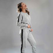 Cotton Sweatshirt Set Two Piece Set – Women's Matching Sweatshirt and Pants Outfit