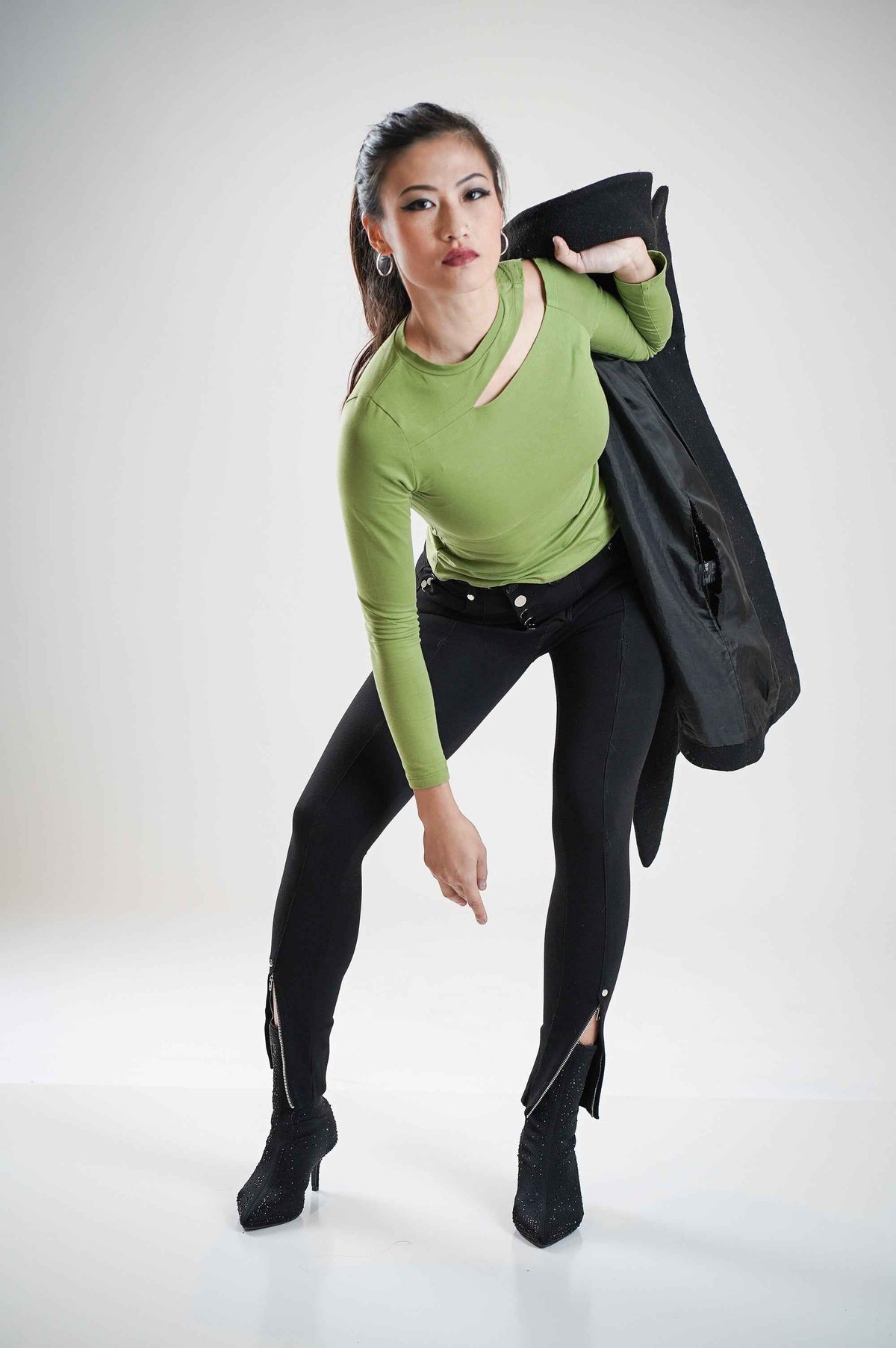 Asymmetrical Neck Cutout Top