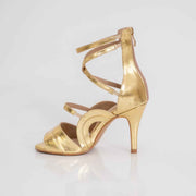 Athena Open Toe Stiletto Golden Salsa Dance Shoes