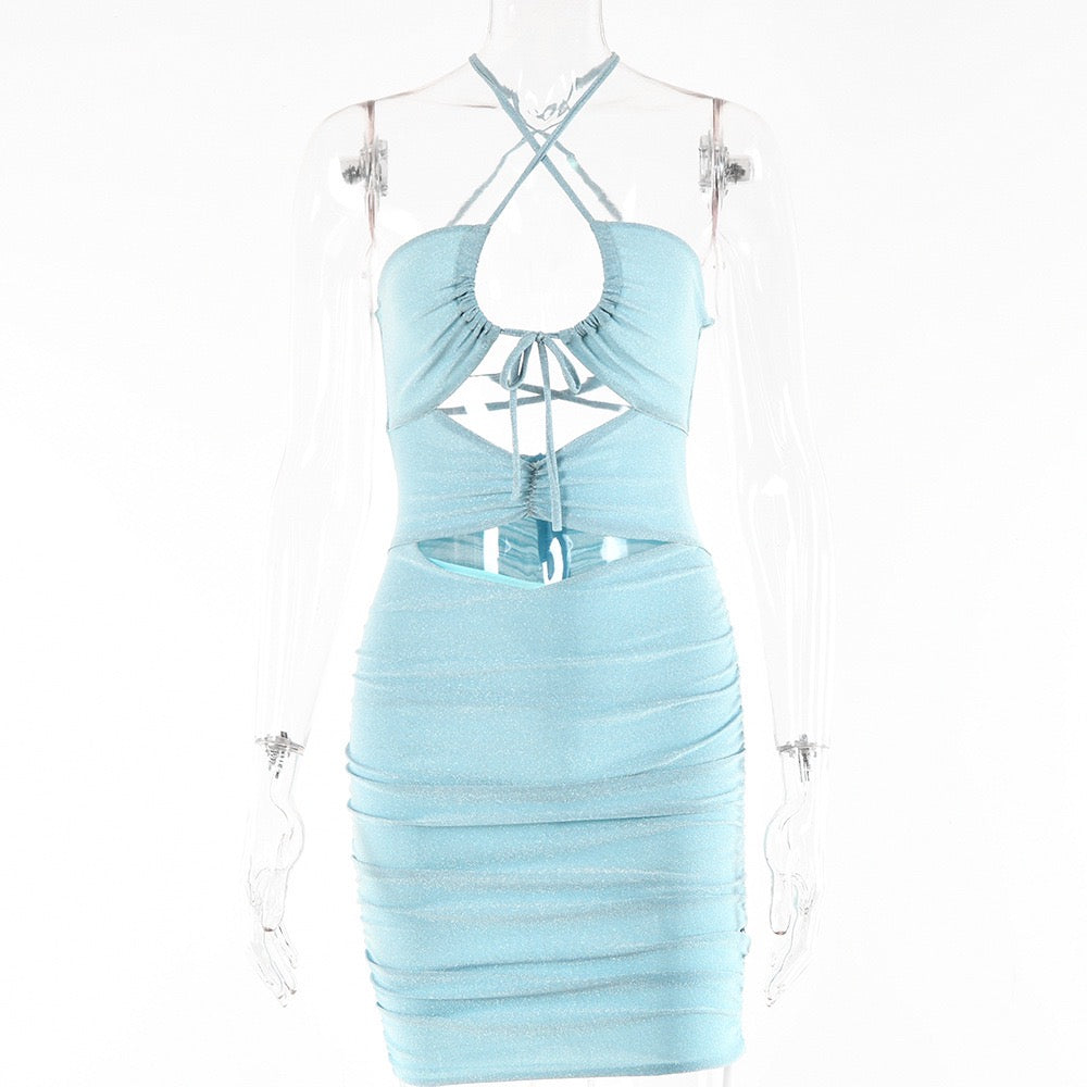 Open Back Cutout Strappy Halter Dress – MYZIJI